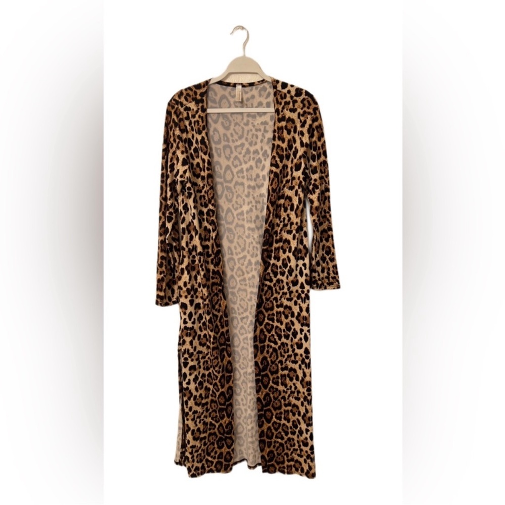 TOPMAXX LEOPARD PRINTS CARDIGAN size L  Black and Brown preowned